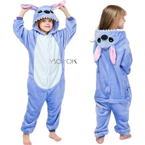 Children Unicorn Kigurumi Pajamas Boy Girl Anime Overall Panda Pijama Onesie Kids Baby Costume Winter Animal Sleepwear Cosplay