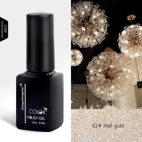 Fengshangmei 12ml 3 Step Gel Nail Polish Soak Off Nails Gelpolish UV Black Colors Led Nail Art Design Manicure Gellak