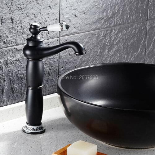 Gizero Oil Rubbed Black Bronze Singe Handle water tap bathroom Basin Deck Mount Tap Faucet Design GI611
