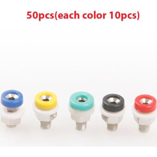 Hot Sale 50Pcs/Set Multi-color 2mm Banana Plug Connector Length 11mm Screw thread M4 Connectors For Connecting 2mm Banana Plug