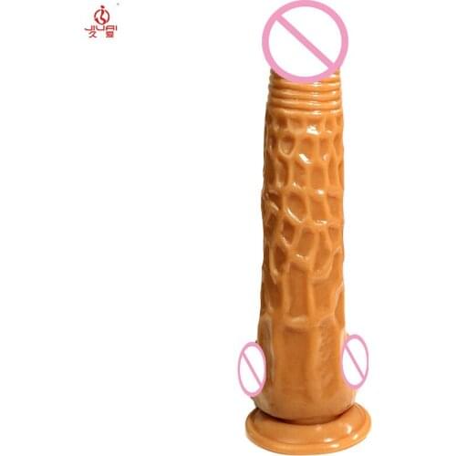 Jiuai Real Skin Feeling 21cm Long Huge Realistic Dildo with Suction Cup for Female Masturbation Sex Toy