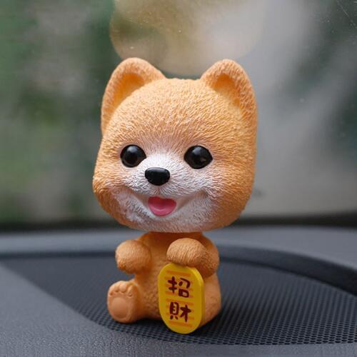 Cute Car Dashboard Decor Toys Nodding Puppy Bobblehead Lucky Dog Toys Shaking Head Dolls Car Decoration Car Ornaments Gifts