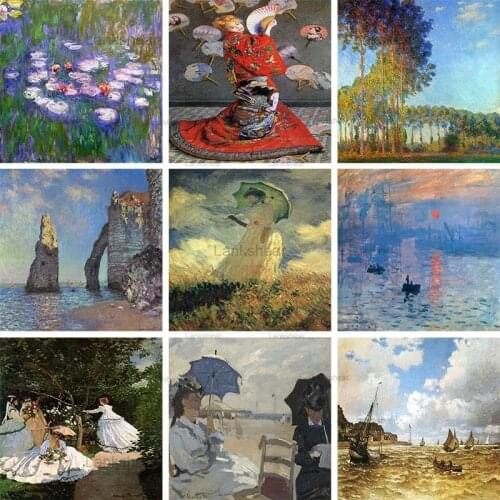 Diy Diamond Classical French Painter Claude Monet Series Painting Full Square Round Drill Embroidery Mosaic Picture Home Decor