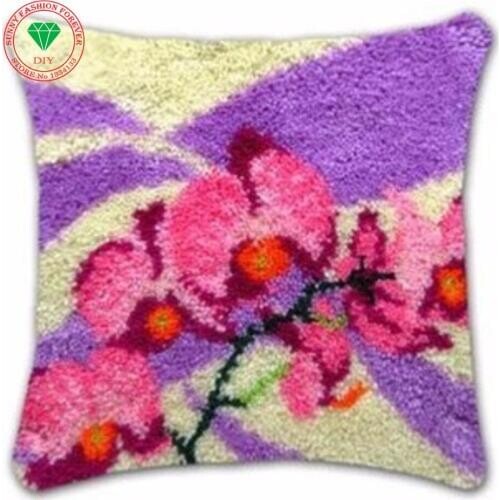 Flowers Latch hook rug kits Needlework Pillowcase cross stitch thread embroidery kit Carpet embroidery Pillowcase crochet hooks