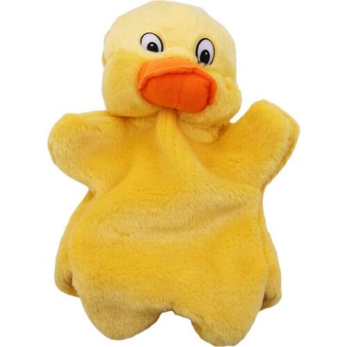 New Kids Lovely Animal Plush Hand Puppets Childhood Soft Toy Duck Shape Story Pretend Playing Dolls Gift For Children