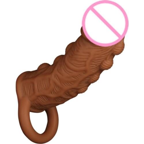 OLO Male Soft Penis Extender Liquid Spike Sleeve Reusable Condoms Time Delay Adults Sex Toys