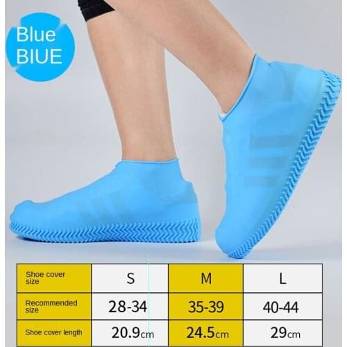 1 Pair Reusable Silicone Shoe Cover S/M/L Waterproof Rain Shoes Covers Outdoor Camping Slip-resistant Rubber Rain Boot Overshoes