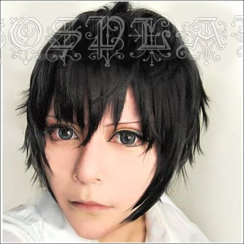 Anime Kagerou Project MekakuCity Actors Kisaragi Shintaro Cosplay Wigs Short Black Heat Resistant Synthetic Hair Wig + Wig Cap