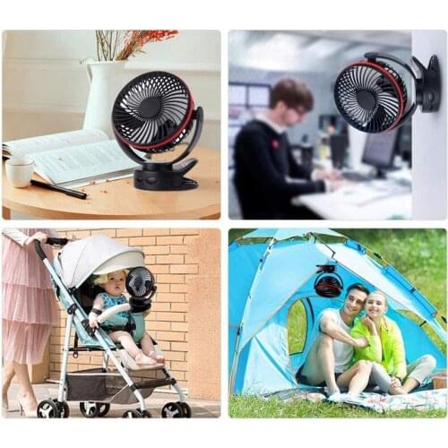 Mini USB Fan Electric Portable Air Cooling Fans 4 Speed 2 Adjustable lights Clip Desk Home camping Fan Handheld Small Pocket Fan