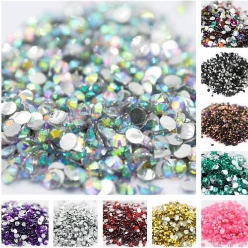 Transparent Clear 3~6mm Flatback стразы Resin Non hotfix Rhinestones in Bulk Package Plastic Nail Art Decoration for Garment