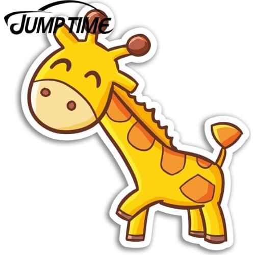 Jump Time for Cute Baby Giraffe Vinyl Stickers Fun Sticker Laptop Luggage Decal Window Tank Waterproof Car Decoration
