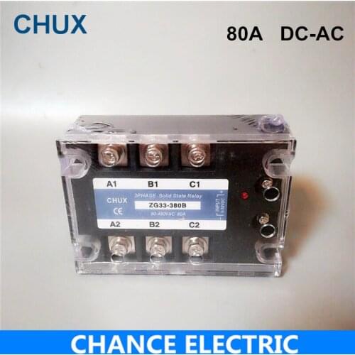 CHUX SSR Relays 80A Three Phases 220v DC 380V AC voltage DC control AC Solid State Relay