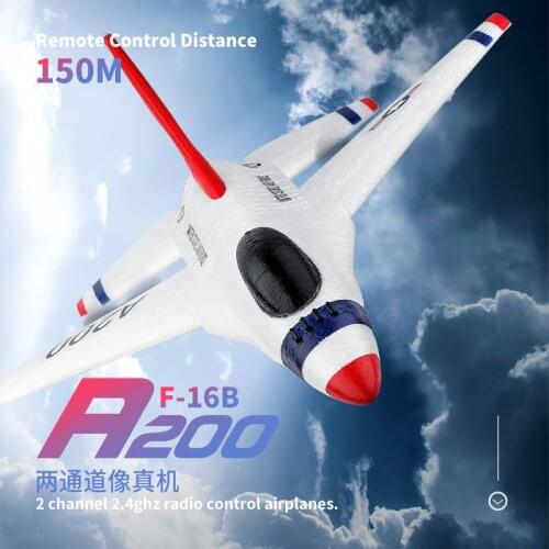 Weili RC Plane A200 f-16b two channel remote control Aircraft fixed wing glider model toy model AirplaneGift for Boyfriend