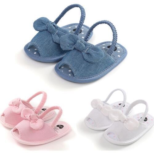 Baby Girls Sandals Shoes Fashion Newborn Bow Baby Girl Sandals Clogs Cotton Princess Sandals Baby Girl Shoes