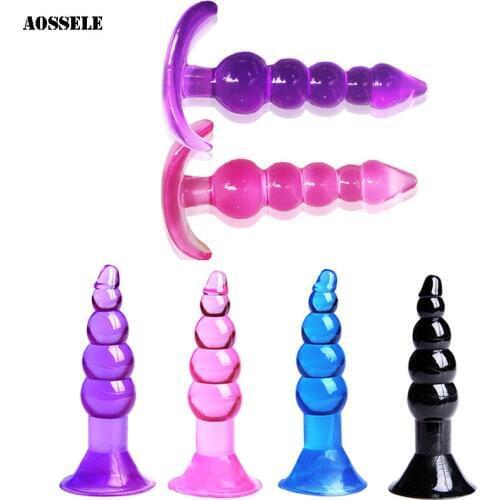 Silicone Anal Butt Plug Stimulation Backyard Bead Masturbation Jelly Anal Plug Sex Toys For Women/Men/Gay Anal Dildo Sex Product