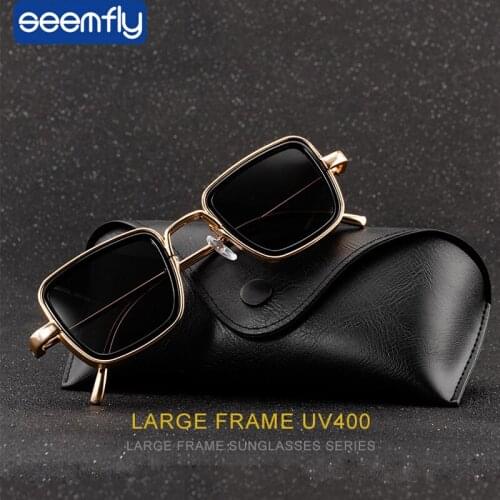 Seemfly Vintage Metal Steampunk Sunglasses Men Women Square Sun Glasses For Male Female Stylish Retro Brand Shades UV400 Eyewear