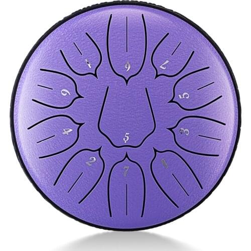 Hluru Steel Tongue Drum 6 Inch Drum 11notes key D Major Ethereal Rhythm Hand Pan Drum Instrument Musical Instruments