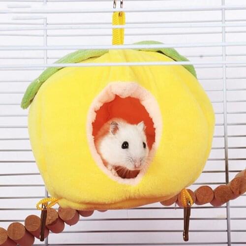 Warm Soft Plush Birds Bed Hamster House Hut Hanging Cage Hamster Parrot Hammock Hamster Hanging House With Chain Pet Supplies