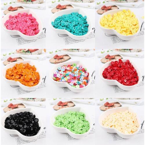 6mm concave solid color pvc sequins hand-sewn clothing accessories DIY handmade beads jewelry accessories JJ340