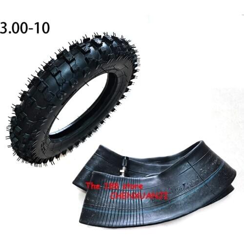 High quality 3.00-10 inch tire + inner tube anti slip cross country motorcycle mud pit bicycle atomik SSR SDG GY6 scooter
