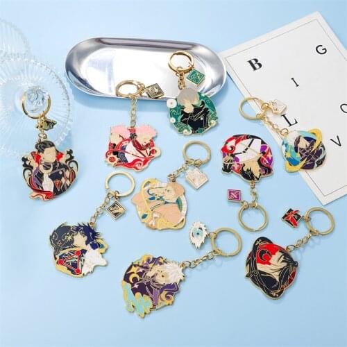 Japanese Manga jujutsu kaisen figure Pendant Men Car keychain for bags Metal Enamel Woman Keyrings Anime Accessories Gifts