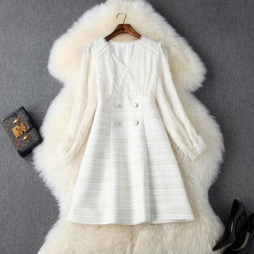 Ladies High street dresses 2021 new spring Women Office eleganc Tassels sexy dress autumn Long sleeves Celebrities party Dress