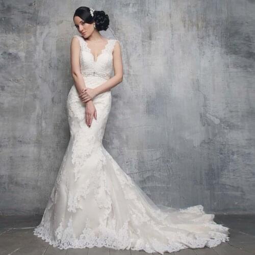 New Special V-neck Backless Beading Sequined Waist Appliques Trumpet Wedding Gowns Alibaba China Vestido De Novia Sirena