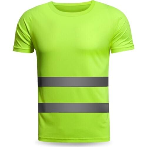 10PCS Free Prints Logo Anti-light Dry T-shirt Construction Site Safety Clothes Short Sleeve Riding Advertisement Reflective Vest