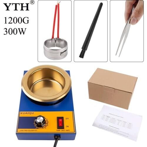 150W 300W Solder Pot Tin Melting Furnace Thermoregulation Soldering Desoldering Bath 100/80/50/38mm 200~450 Centigrade EU Plug