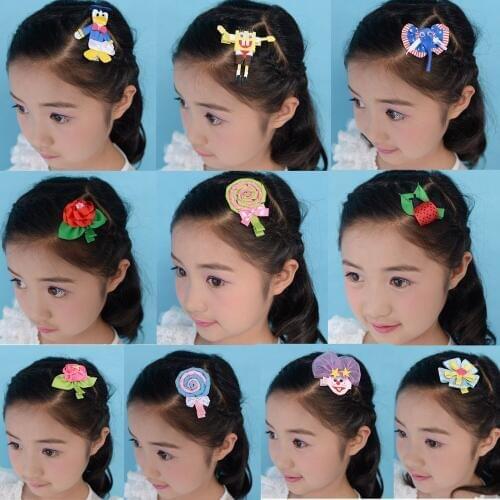 Bundle Monster 18pc Girl Ribbon Bows Mixed Design Hair Clip Barette butterfly tree rose bloom Free shipping