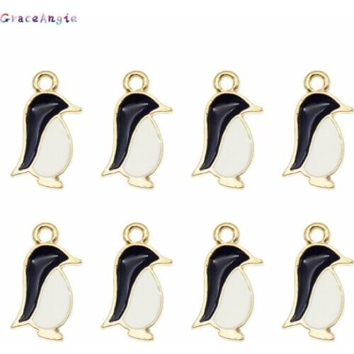 20pcs Enamel penguin jewelry making pendant animals bracelet necklace fashion Women Drop Earrings Charms Accessories DIY Lovely