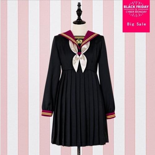 2018 spring Soft sister Sailor Collar embroidery Dress female retro japanese style lolita Pleated dress wj2053 drop shipping