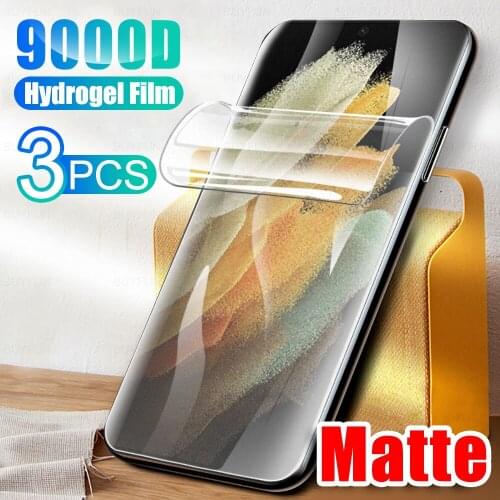 3PCS Matte Safety Hydrogel Film For Samsung Galaxy S21 Ultra Frosted Protective Films Samsun Samung S21+ S 21 Plus Not Glass