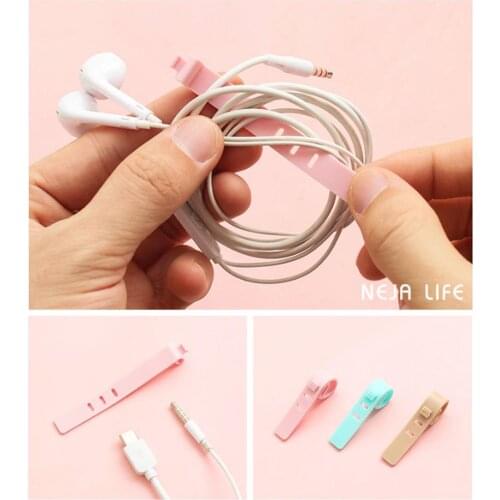 5Pcs Universal Silicone Cable Organizer USB Cable Winder Wire Data Line Holder Earphone Wire Organizer Fixer