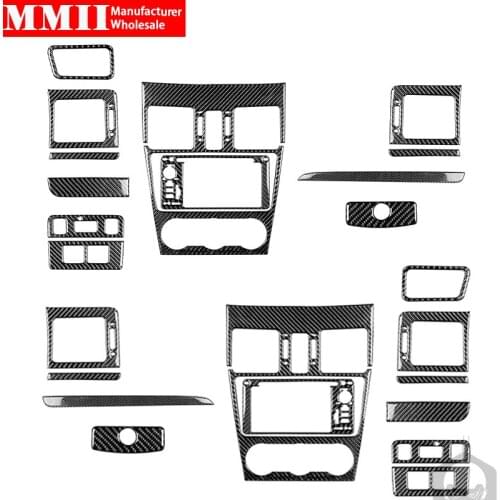 For Subaru Impreza/Subaru XV Crosstrek 2012-2014 Central Control Instrument Panel Set Cover Trim Sticker Real Carbon Fiber Parts