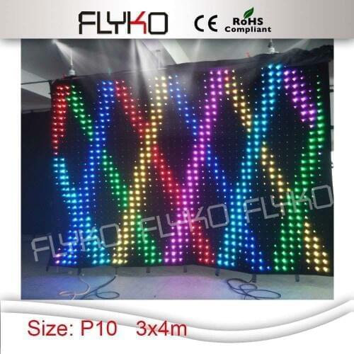 Free shipping PC controller p10 high definition flexible led curtain display