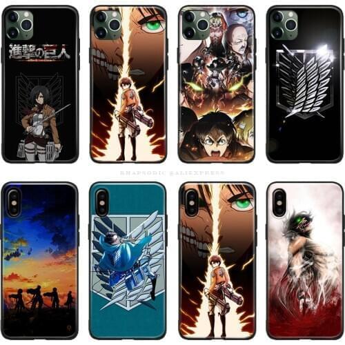 Attack On Titan EREN MIKASA LEVI Anime For iPhone 6 6s 7 8 Plus X XR XS 11 12 Mini Pro Max Soft Silicone Phone Case Cover Shell