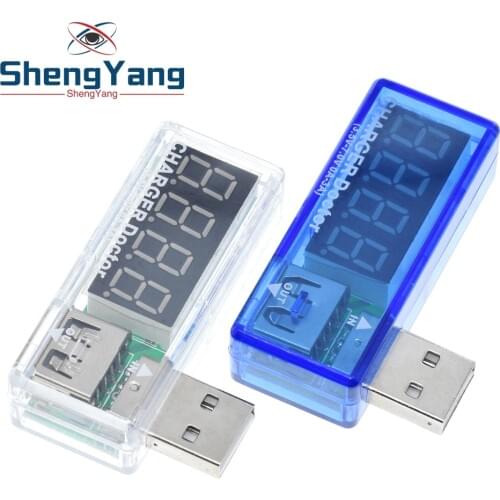 Digital USB Mobile Power charging current voltage Tester Meter Mini USB charger doctor voltmeter ammeter Turn transparent