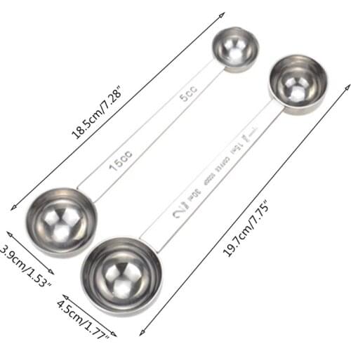 Double-Headed Coffee Milk Powder Measuring Spoon with Scale Kitchen Long Handle Durable Baking Measuring Cup Practical