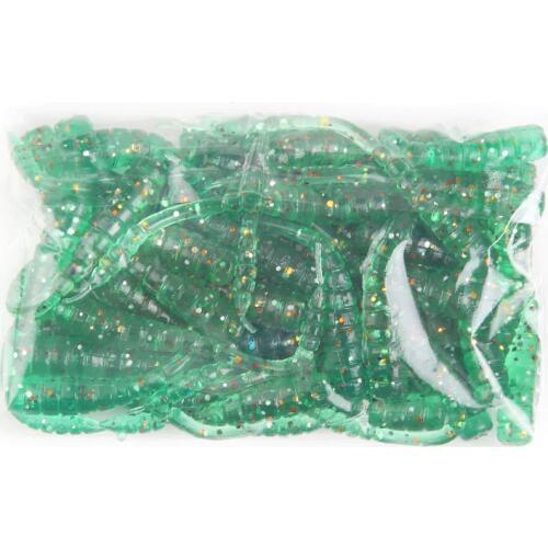 50pcs Jig Head Soft Bait 4.5cm Silicone Worm Shad Vivid Grubs Wobblers Fishing Lure Pesca Artificial Soft Lures Fishing