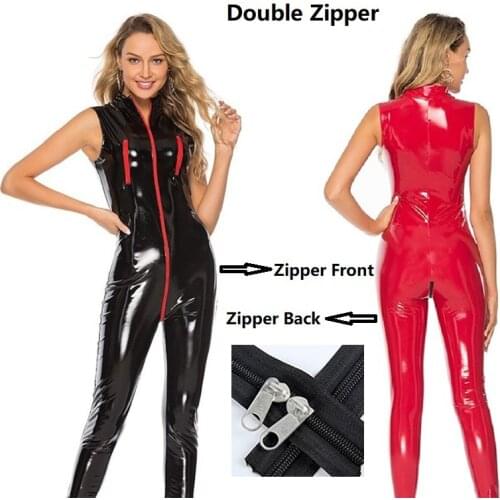 Erotic Sexy Crotchless Female Bodysuit Plus Size Leather Dress for Sex Open Crotch Body Suits Women Cosplay Latex Lingerie Sexi