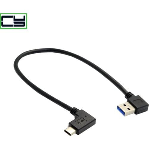 90 Degree USB C Cable USB 3.0 A to USB Type C Left / Right Angle Data Sync & Charge Cord USB-C Converter Adapter double a