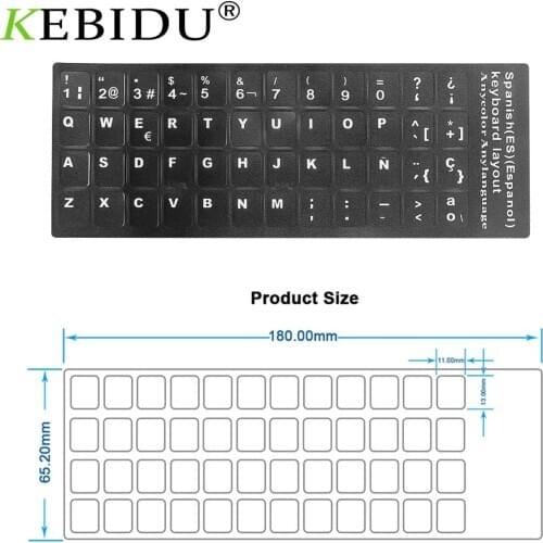 Kebidumei Laptop Desktop Waterproof Keyboard Sticker Spain/Russian/French/Arabic Keyboard Sticker For Notebook Computer Desktop