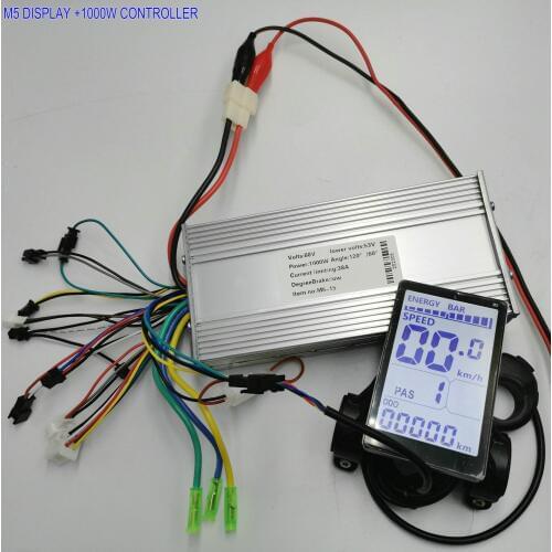 BLDC Controller 400w450w500w600w800w1000w1200w+LCD DISPLAY M5 24v36v48v60v For Electric Bike Scooter ATV MTB Battery Indicator