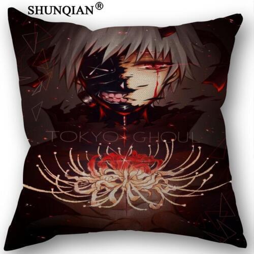 Linen Cotton Pillowcase Tokyo Ghoul Printed Pillow Cover Home Textiles Decorative Pillowcase Customize Gift 45x45cm