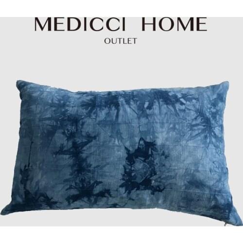 Medicci Home Tie Dye Cushion Case Mudcloth Farmhouse Pattern Print Handmade Lumbar Pillow Cover 30x50cm Couch Living Room Sofa