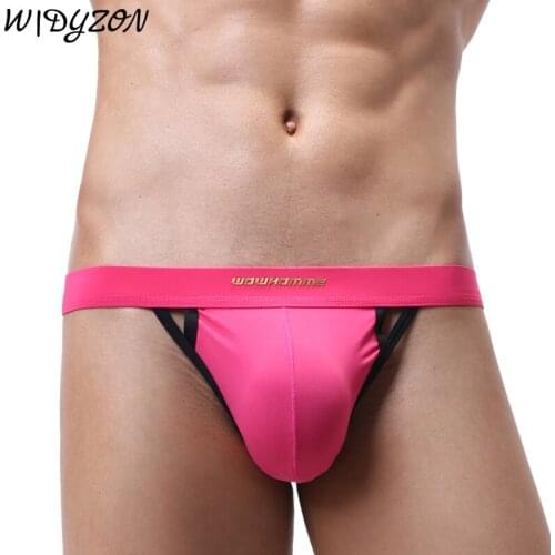 WIDYZON Mens Sexy Thongs Bikini Gay Men Underwear Low Waist Men Thong G String Soft Homme Jockstrap Male Sexy U Pouch Panties