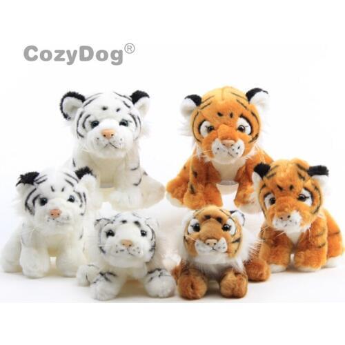 Soft Stuffed Animals Tiger Plush Toys Pillow 2 Colors baby kids Birthday Gift Kneeling 25cm ,Sitting 15cm ,Sitting 18cm