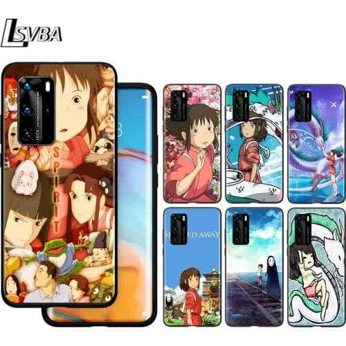 Anime Spirited Away For Huawei P40 P30 P20 P10 Pro Lite E Plus 4G 5G P9 P8 Lite P Smart Z S Plus Soft Black Phone Case