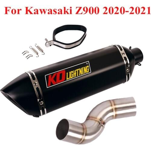 Slip on 51mm Exhaust Muffler Tip Modified Connect Link Tube Middle Link Pipe for Kawasaki Z900 2020 2021